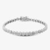 Photo 3 - Bracelets 9ct White Gold 3.00ct Diamond Flower Cluster Tennis Bracelet TH0122523