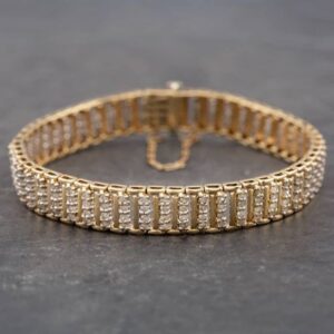 Photo 12 - Bracelets 9ct Yellow Gold 4.25ct Brilliant Cut Diamond Four Row 7 Inch Bracelet 41281063