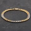 9ct Two Colour Gold Diamond Set 7.5 Inch Curb Chain Bracelet 41281113 - Photo 2 - Bracelets 9ct Two Colour Gold Diamond Set 7.5 Inch Curb Chain Bracelet 41281113
