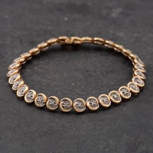 Photo 7 - Bracelets 9ct Two Colour Gold Single Cut Diamond 7 Inch Tennis Bracelet 41281186