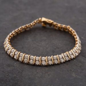 Photo 8 - Bracelets 9ct Yellow Gold 2.00ct Diamond 2 Row 7 Inch Bracelet 41281192