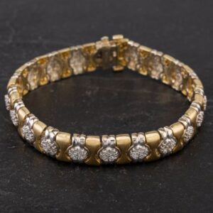 Photo 1 - Bracelets 14ct Two Colour Gold 7 Inch Diamond Bracelet 4307004