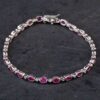 14ct White Gold 5.30ct Ruby & 0.23ct Brilliant Cut Diamond Line Rubover Set 7 Inch Bracelet 4307025 - Photo 2 - Bracelets 14ct White Gold 5.30ct Ruby & 0.23ct Brilliant Cut Diamond Line Rubover Set 7 Inch Bracelet 4307025