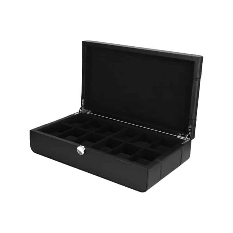 Photo 1 - Watch Boxes Black Series 12 Piece Leather Watch Box – Black