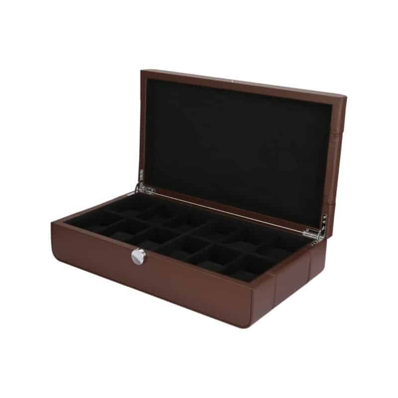 Photo 1 - Watch Boxes Black Series 12 Piece Leather Watch Box – Brown