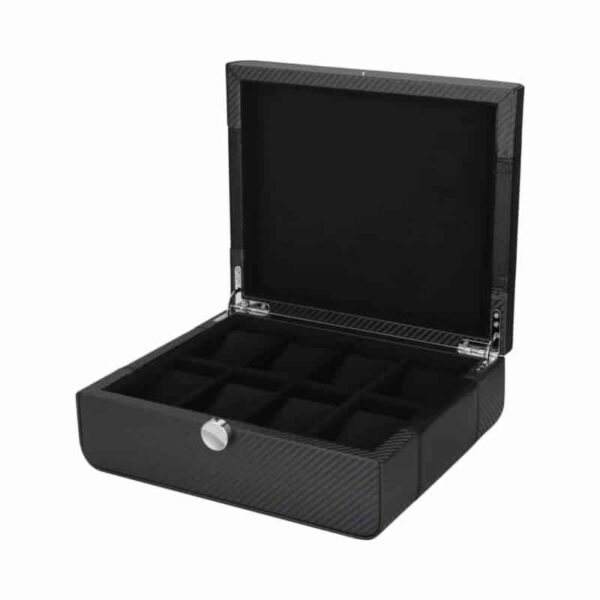 Photo 1 - Watch Boxes Black Series 8 Piece Leather Watch Box – Carbon Fibre