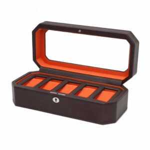 Photo 8 - Watch Boxes WOLF Windsor 5 Piece Watch Box – Brown and Orange